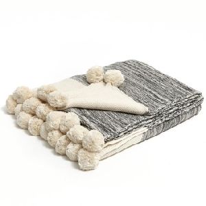 Home Use and Plain Style cotton knitted throw blanket