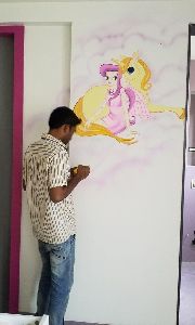 cartoon painting for pre school ,kids bed room ad others