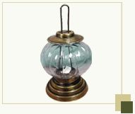 Circular Glass lantern with antique brass finish