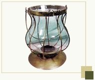 Glass Lantern with spirally supporting tentacles