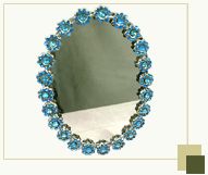 Mirror Frame with Blue glass beads