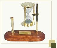 Sand Timer Pen Stand with Wooden Base