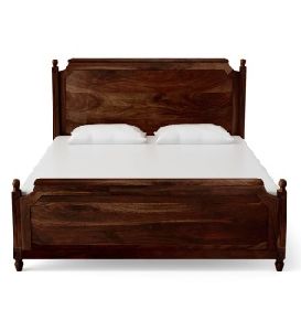 Beautiful Solid Wood Provincial Teak Finish Queen Size Bed