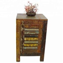 Rustic Recycled Wood Bedside Table