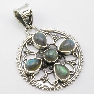 LABRADORITE PENDANT 4 CM GEMSTONE ART JEWELRY