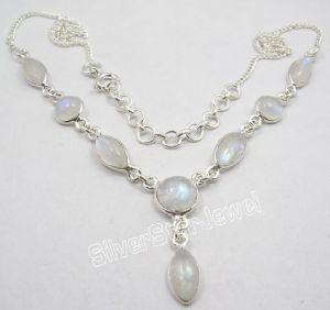 Silver RAINBOW MOONSTONE EXCLUSIVE Necklace