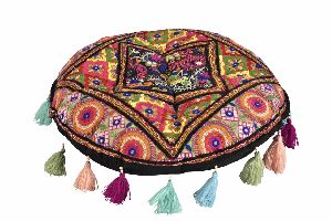 Floral Seater Embroidery Ottoman Pouf