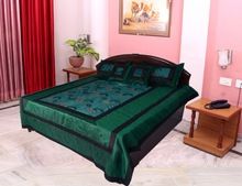 Jaipuri Silk Sun Embroidered Bed Cover 5 pcs set
