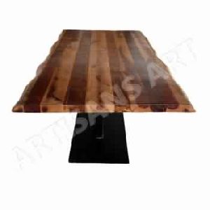 VINTAGE INDUSTRIAL LIVE EDGE DINING TABLE