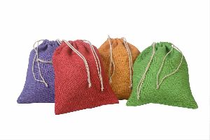 Jute Colourful pouches