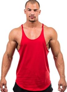 cotton mens plain gym stringer