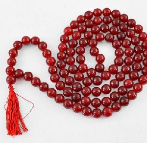 Genuine Red Onyx 108 Beads Necklace