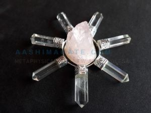 RAW ROSE QUARTZ 7 PENCILS ENERGY GENERATOR