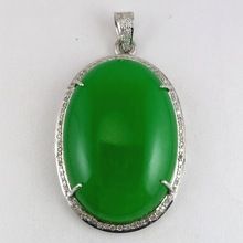 Green Chrysoprase Sterling Silver Hand made Charm