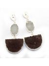 Agate Druzy Silver Plated Drop/Dangle Earring Jewelry