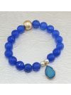 Druzy with Blue Chalcedony Beads Bracelet