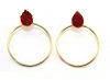 hoop natural sugar druzy gold plated earring