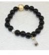 Natural Harkimar dimaond with Black Beads Bracelet