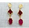 Red And Pink Natural Agate Druzy Drop/Dangle Earring Jewelry