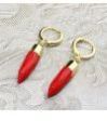 Red Coral gold plated earring