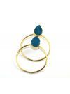 Sky Blue Natural Sugar Druzy Pear Shape Hoop Earring Jewelry