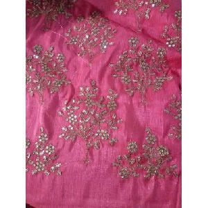 Embroidered Floral Organza Fabric