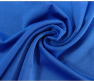 Plain Blue Polyester Lycra Fabric