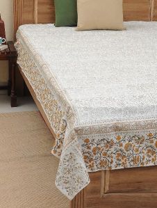 Bed Cover Hand Block Printed Floral Jaal Print