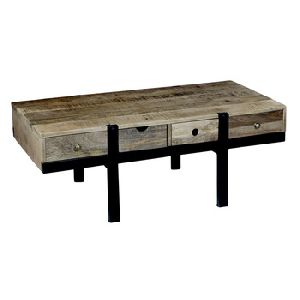 Industrial Iron Wooden 8 Drawer Coffee Table