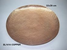 Aluminium Hammered Tray Plate Round Shape