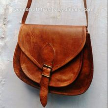 Genuine leather saddle sling bag