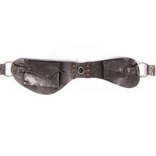 Men functional pocket waist leather belt bag