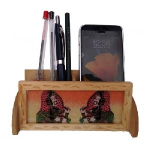 Gem Stone Bunny Painting Pen Holder Cum Mobile Holder