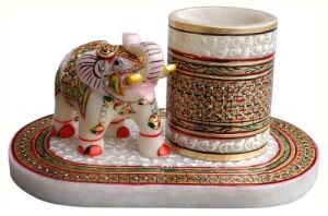 Marble Elephant With Pen Holder