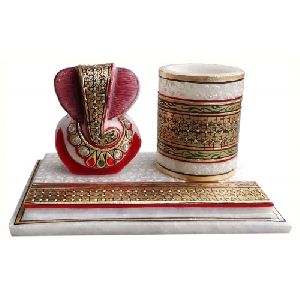 Marble Ganeshji With Penholder