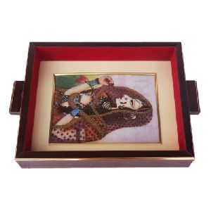 Wooden Gemstone Painting Tray Bani Thani Diwali Utility Gift
