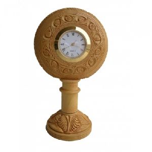 Wooden Pillar Watch With Clock