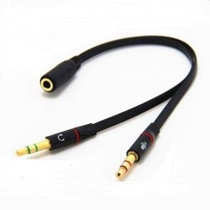 Headphone Earphone Mic Audio Y Splitter Cable