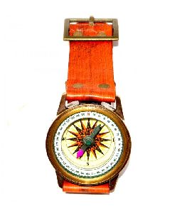 Antique Wrist Watch Brass Compass