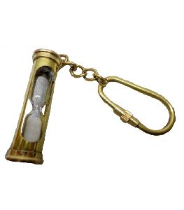 Nautical Brass Sandtimer Pocket Key Chain