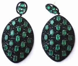 Diamond Earring with Emerald