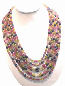 Latest Design Multi Plain Beads Necklace