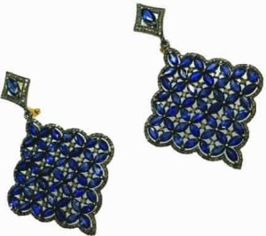 New Stylish Diamond Earring with Sapphire