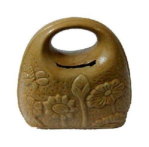 Ally Earthenware Purse-Shaped Trendy Handicraft Art Piggy Bank