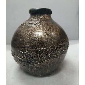 gold painted hand carved vase clay made vases