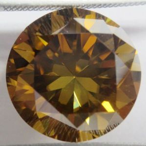 Cognac Brown round cut loose moissanite