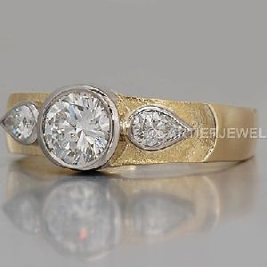 white round cut moissanite Unique engagement Ring 925 silver