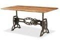 Cast Iron Solid Wood Top Dining Table