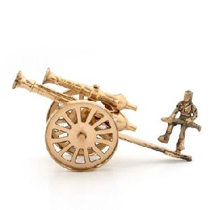 Brass Rajasthani Canon witn Man Handicraft Home Decor