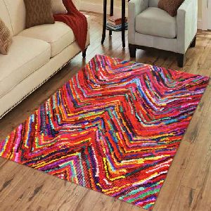 Trendy Colourful Waves Printed Cotton Carpets